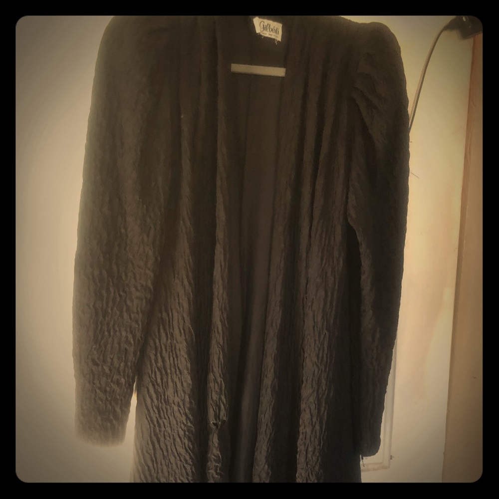 Black casual high low uneven hem jacket